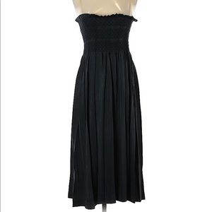 issey miyake pleated strapless dress